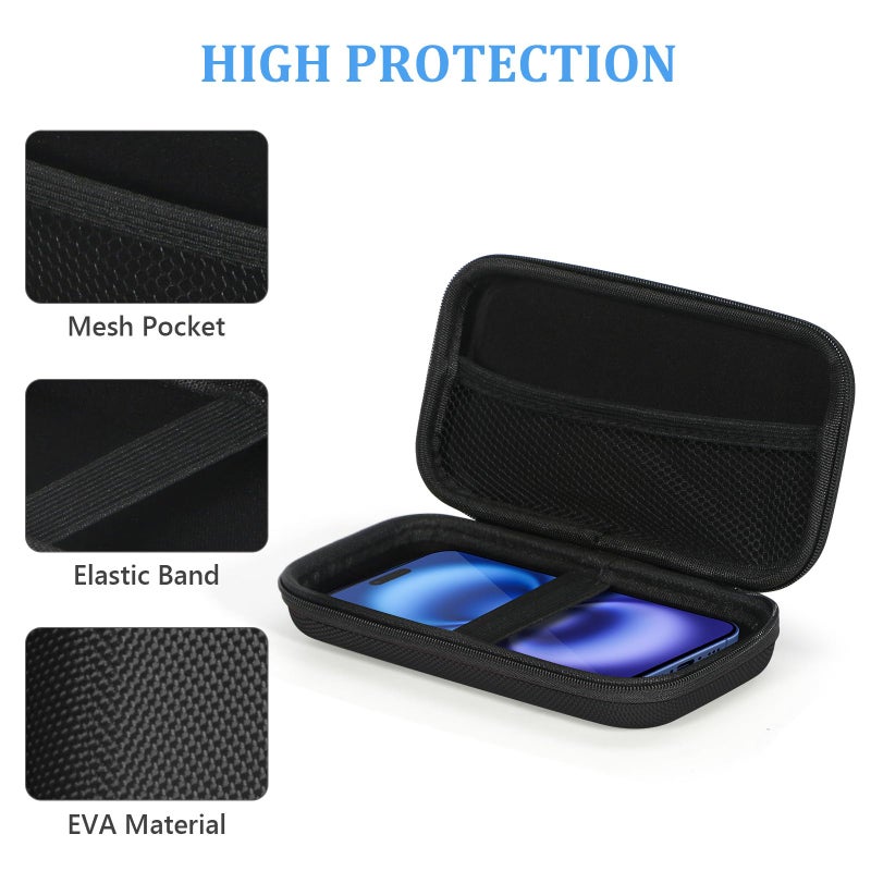 GLCON Portable Protection Hard EVA Case for External Battery,Cell Phone,GPS,Hard Drive,USB Charging Cable,Carrying Bag Mesh Inner Pocket,Zipper Enclosure,Universal Travel Pouch Bag - Image 4